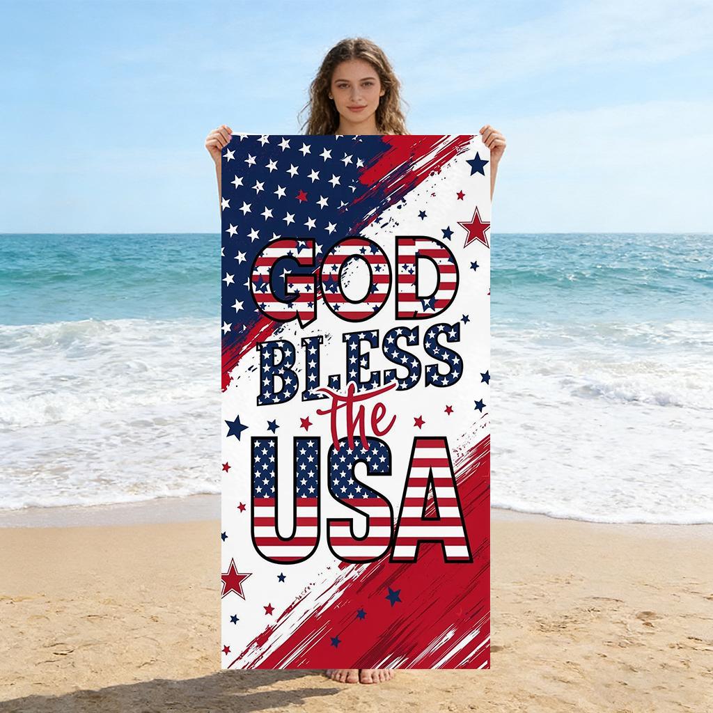 

1pc 250th Celebration of American Independent Day Beach Towel Super Absorbent Suitable for Beach Pool Summer Gift for Friends W40*H60(CM)