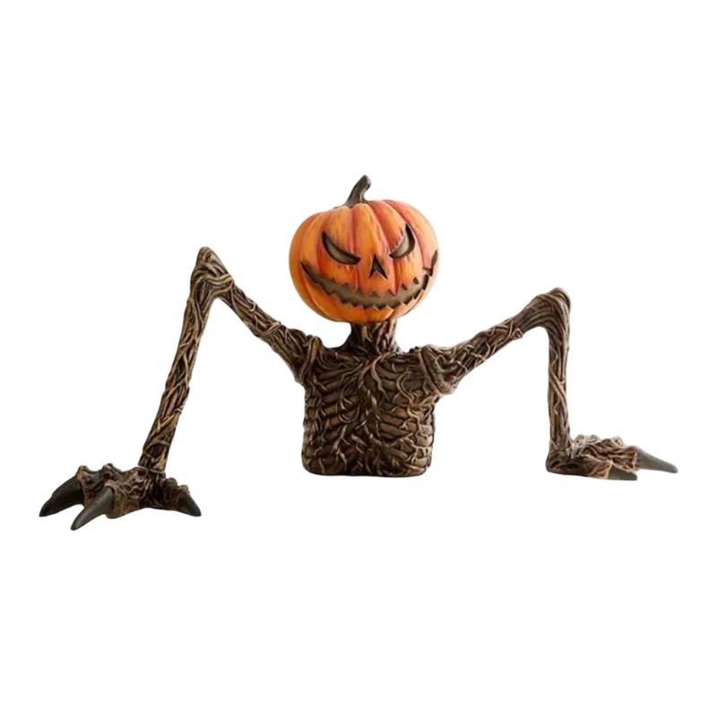 Resin Yard Figurine for Halloween Home Decoration, Textured Face Accent with Raised Character Form for Porch Garage and Lawn Placement