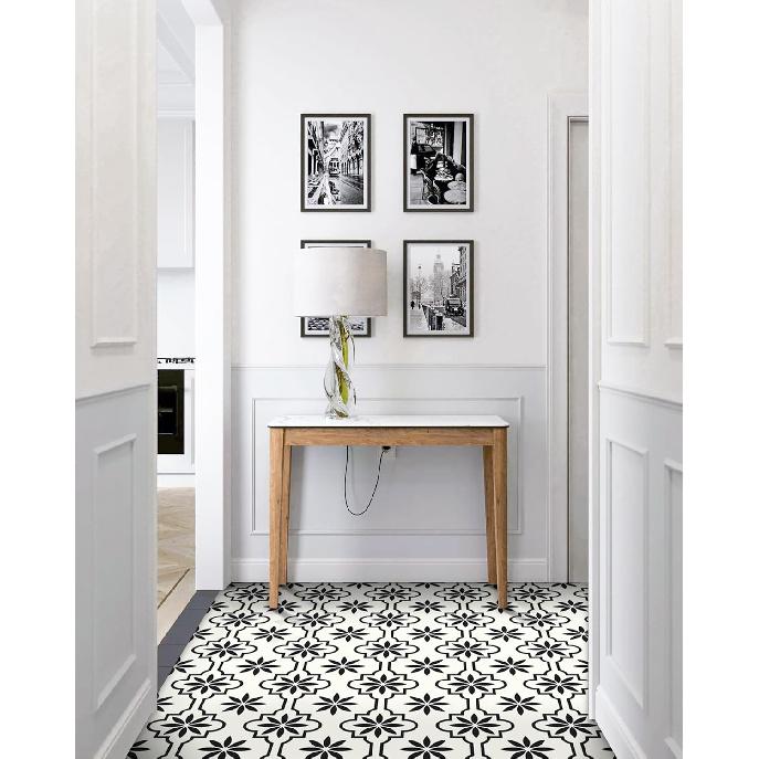 MORCART 20PCS Peel and Stick Floor Tile, 8" x 8" Vinyl Flooring Waterproof, DIY Flooring for Bathroom, Kitchen, Fireplace, Pet House, Stairs,