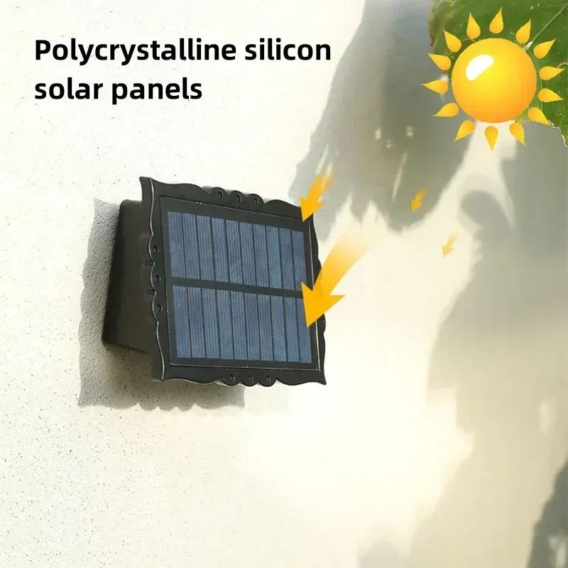 2 LED Solar Garden Lighting Outdoor Super Bright Villa Balcony Waterproof Solar Powered Lamp Courtyard Stairs Fence Wall Light