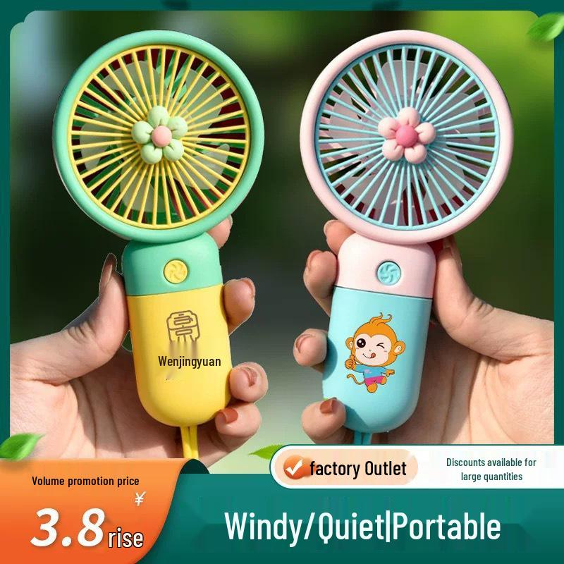 Cartoon Flower Fruit Mini Handheld Fan, Rechargeable Desktop Fan, Souvenir Gift.