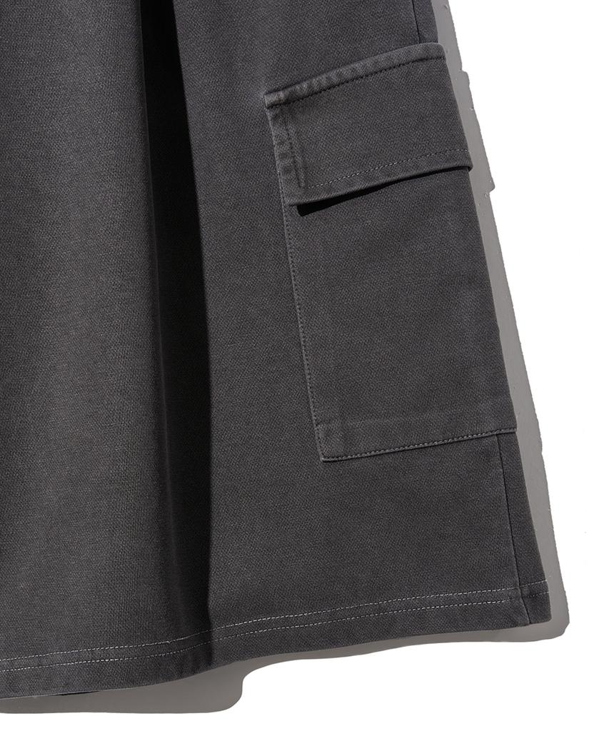 GAKKAI UNIONS One-Pleat Octave Pigment Bermuda Cargo Pants Charcoal