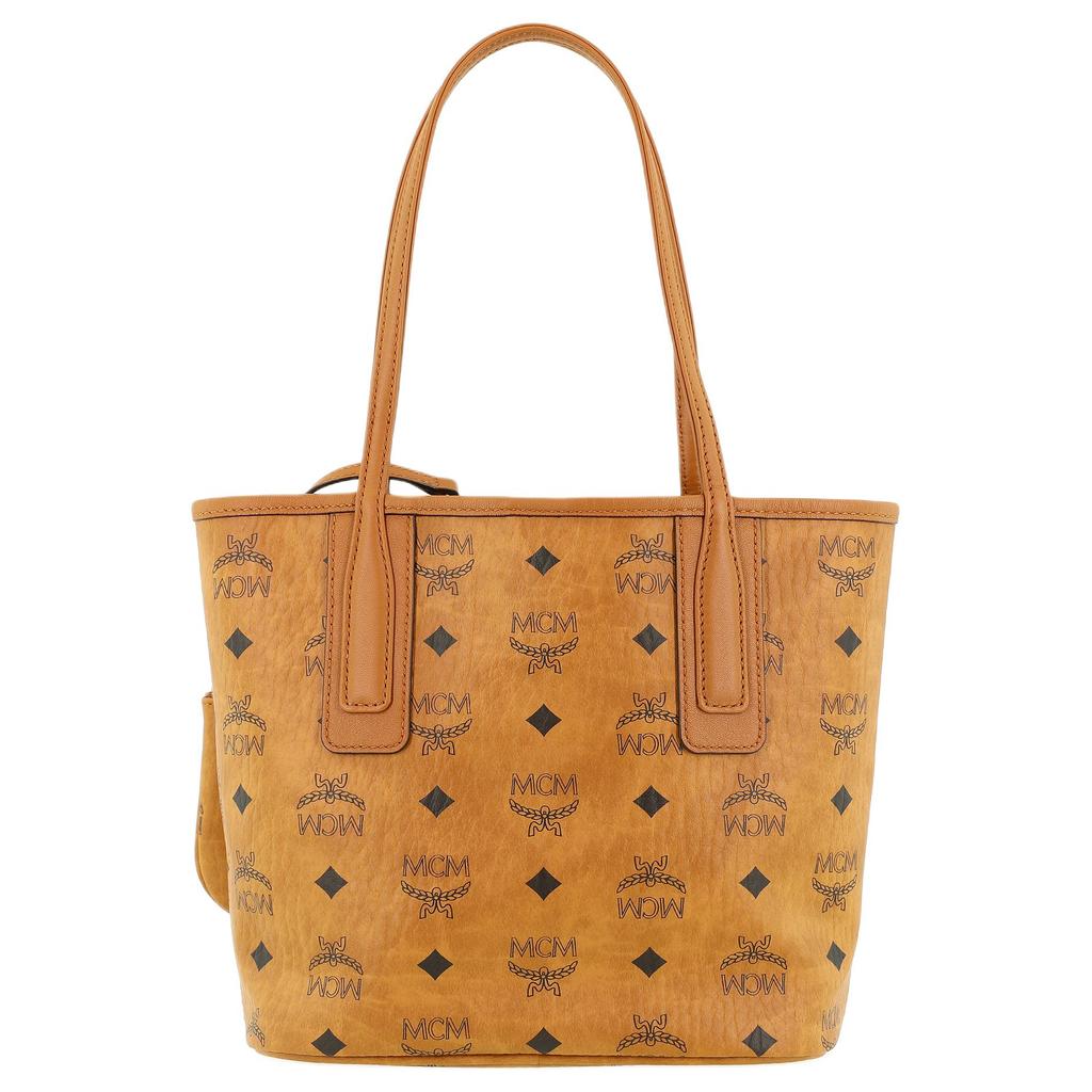 New MCM Liz Visetos Canvas With Leather Combo Bag Tote Bag Shopping Bag Handbag Shoulder Bag Mini Women's Brown Cognac MWPDALR01CO001