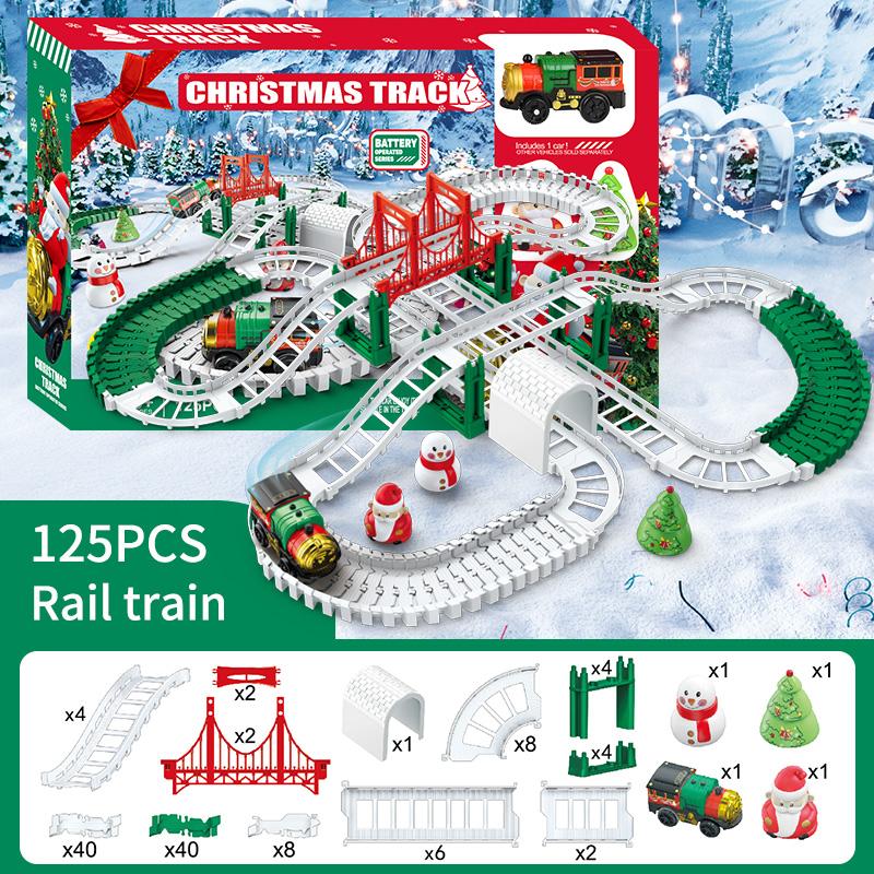 Non-Toxic Christmas Track Car Train Toys Children Electric Track Toy Car Christmas Car Kids Educational Toys For Children Birthday Gift