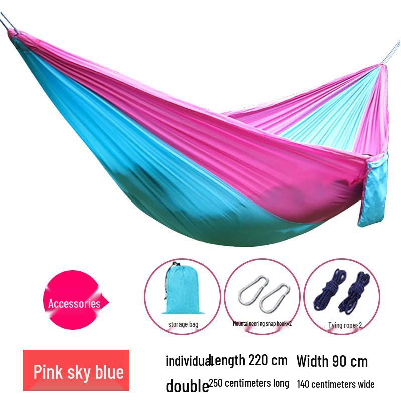 Outdoor Lightweight Parachute Fabric Double Hammock for Travel and Leisure