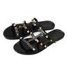 2025 Crystal Flat Slip-On Sandals: Fashionable Studded Summer Outdoor Shoes