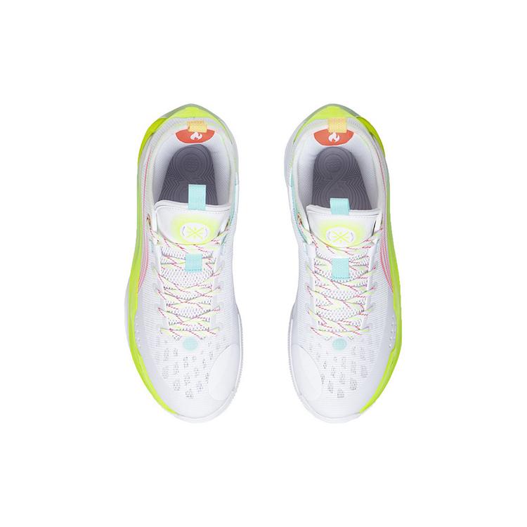 Li Ning Wade 808 2 Basketball Shoes Men's Low Top Standard White/Neon Fruit Red ABPS037-5
