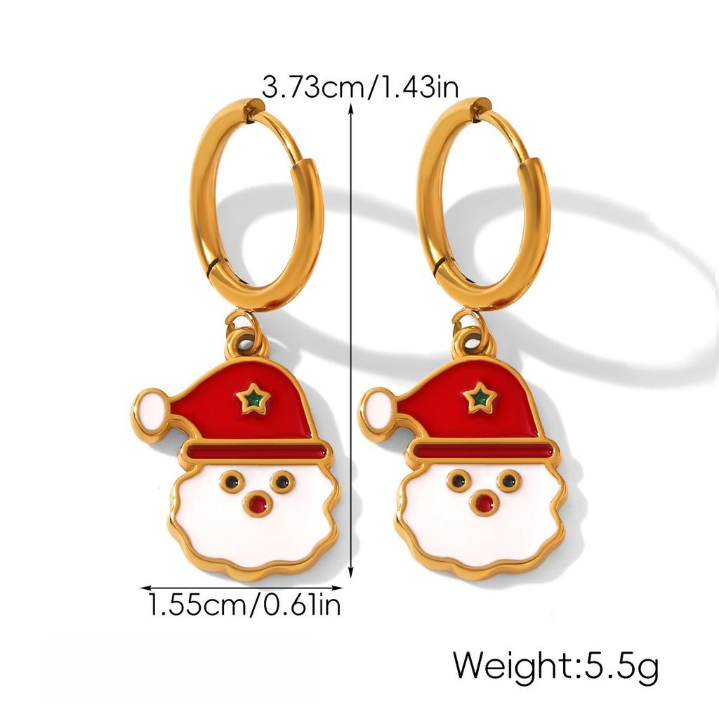 Yori Hot Style Stainless Steel Christmas Earrings 2025 Women Stainless Steel Trendy Golden PVD Waterproof Jewelry Gift