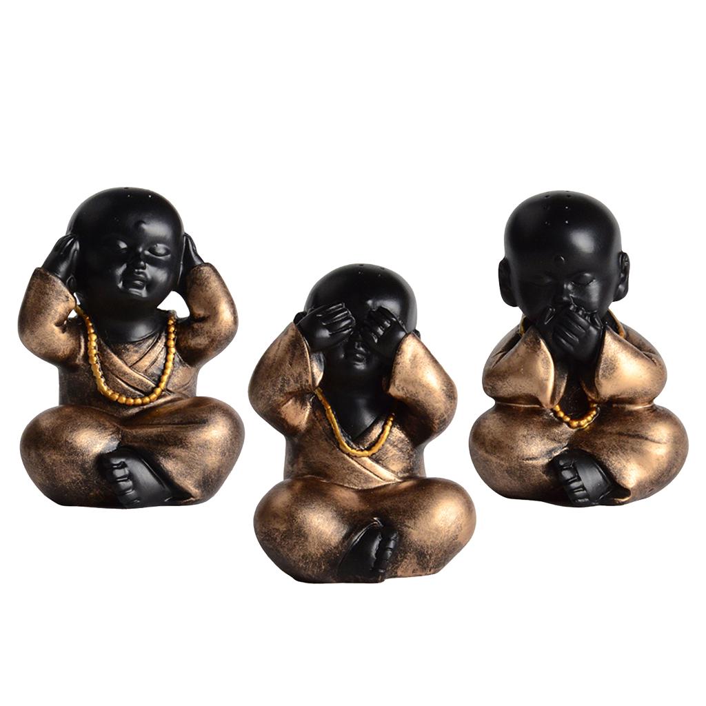 Buy Resin Cute Little Monks Figurines Baby Buddha Statue Decor Gift No