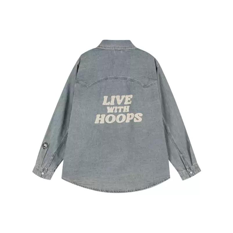Li-Ning Soft Breathable Versatile Loose Denim Jacket With Back Letter Single Row Buttons Men Jackets AJDV113-2
