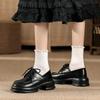 Dámské kožené šněrovací mokasíny na silné podrážce - Jaro 2025, britský styl, univerzální boty zvyšující výšku