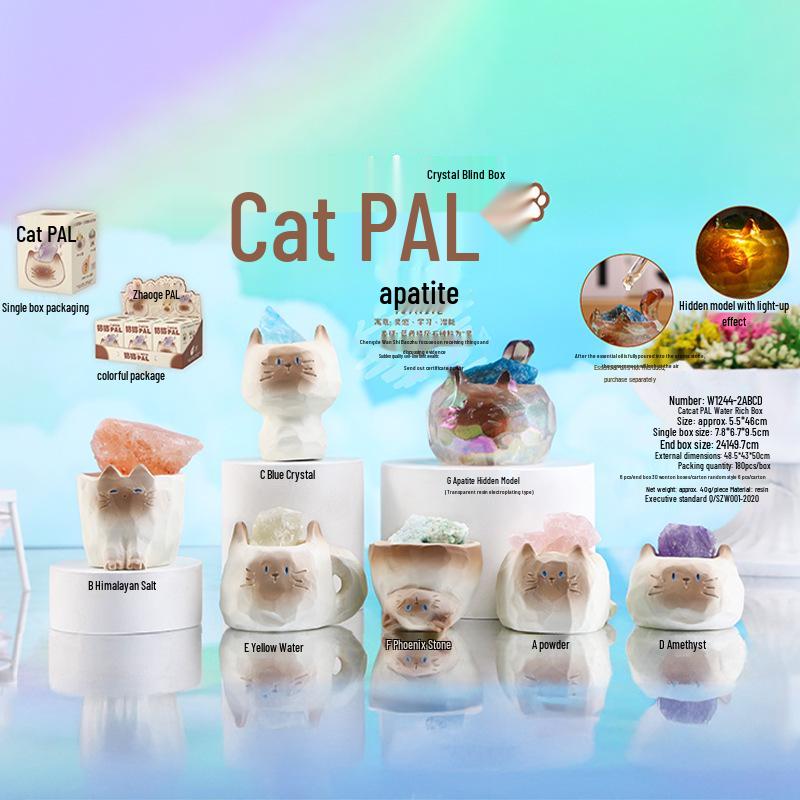 Creative Cute Cartoon Cat Emotion Blind Box Resin Desk Figurine Gift