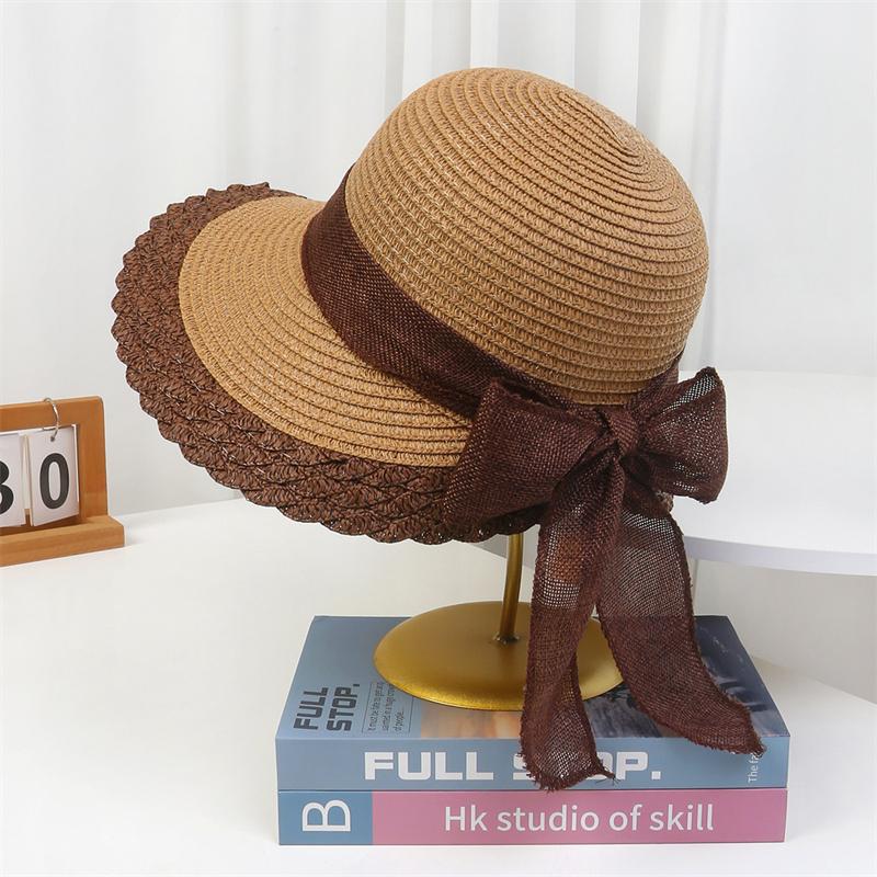 Summer Straw Hat Top Panama Hat Women In Korean Style Large Brim Sun Protection Cap Versatile Vacation Beach Hat Fascinator