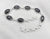 Black Rutile 925 Sterling Silver Bracelet: Adjustable Gemstone Jewelry