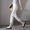 SOFSIL Women's High-Waist White Cropped Skinny Jeans
