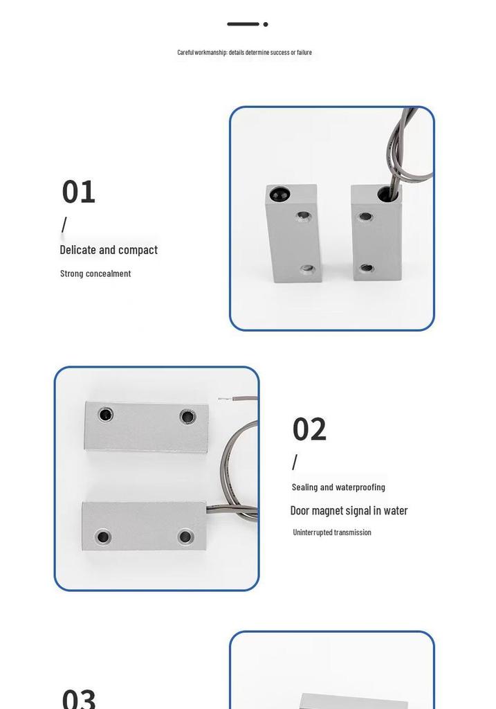 Wired Zinc Alloy Door Magnetic Sensor Alarm for Home Security