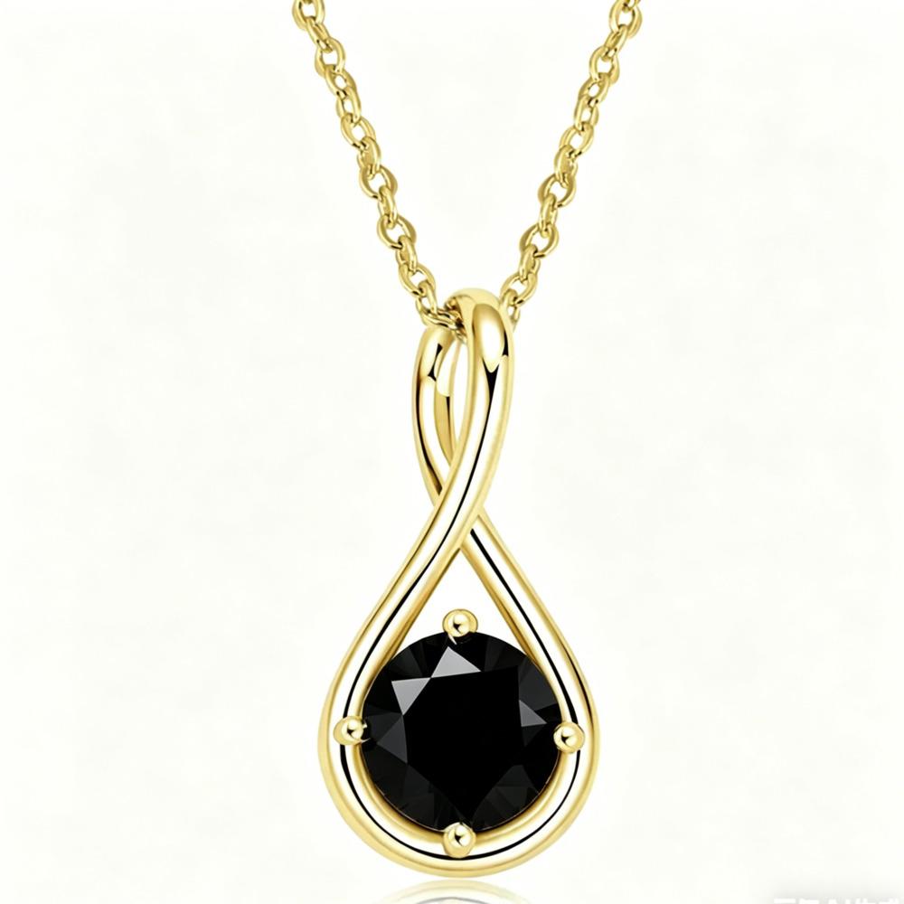 

8mm Teardrop Pendant Necklace For Women O Chain Round Moissanite Clavicle Chain D VVS1 High End Exquisite Fashion Jewelry 8mm чорний