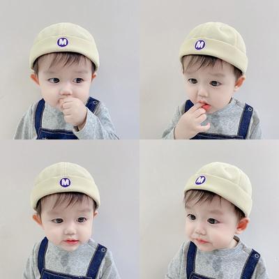 Cappellino da baseball senza tesa per bambini, stile vintage, con lettere ricamate, per primavera ed estate, regolabile, tinta unita, hip hop