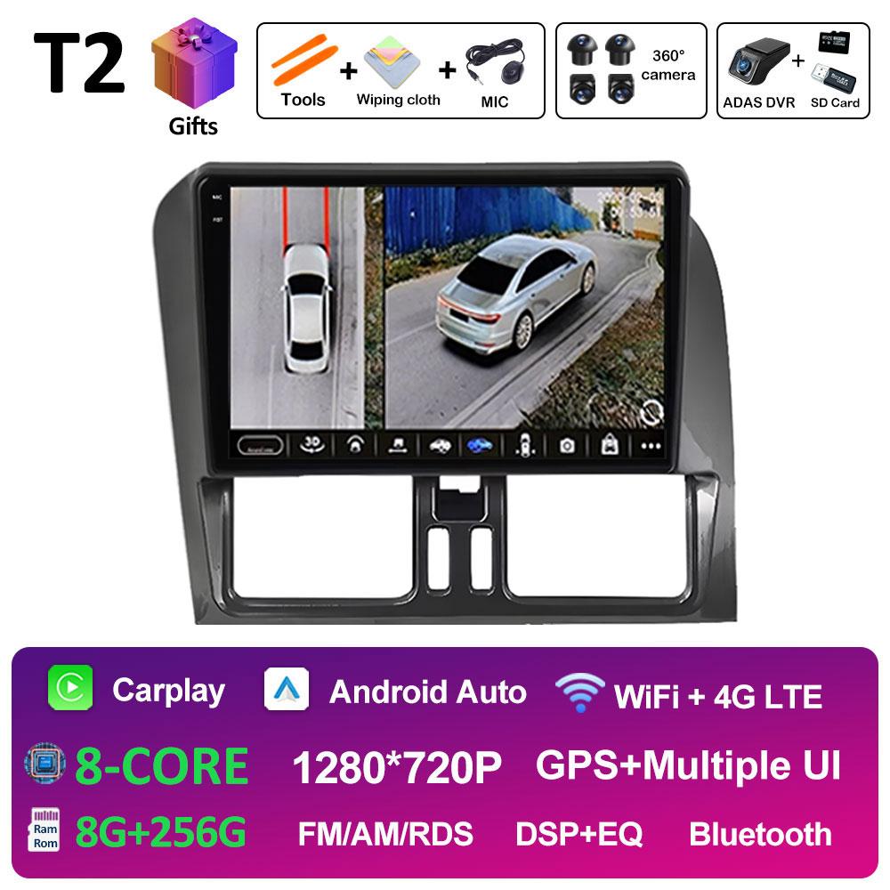 Android 14 Volan pe stânga Pentru Volvo XC60 2009 2010 2011 2012 - 2013 Navigație GPS Wireless Carplay Ventilator de răcire WIFI Unitate principală