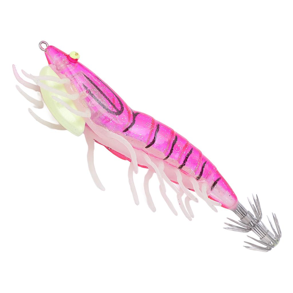 Fake Wood Shrimp Bait Fishing Wobbler Squid Jig Artificial Luminous Cuttlefish Hook LuresPink