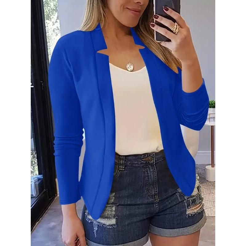 

Женский маленький костюм на осень и зиму 2025 года с длинными рукавами, профессиональный темперамент, однотонный кардиган, куртка, костюм женский, классический стиль 5xl темно-синий