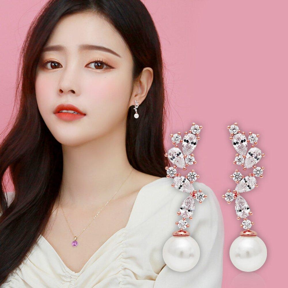 [Merry-Grin] 14K Gold Pin Rose Gold Lamang Earrings