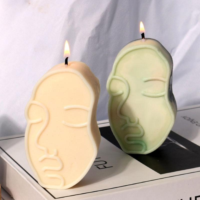 3D Human Face Candle Mold Art Silicone Abstract Candle Mold Candle Making Portrait Mold for Handmade Soap Making Casting