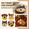 20x20cm Dog Themed Charcuterie Platter, Candy Dish Platter, Face Shaped Cheese Meat Tray, Birthday Spring Holiday Serving,Wooden Craft Puppy Tray