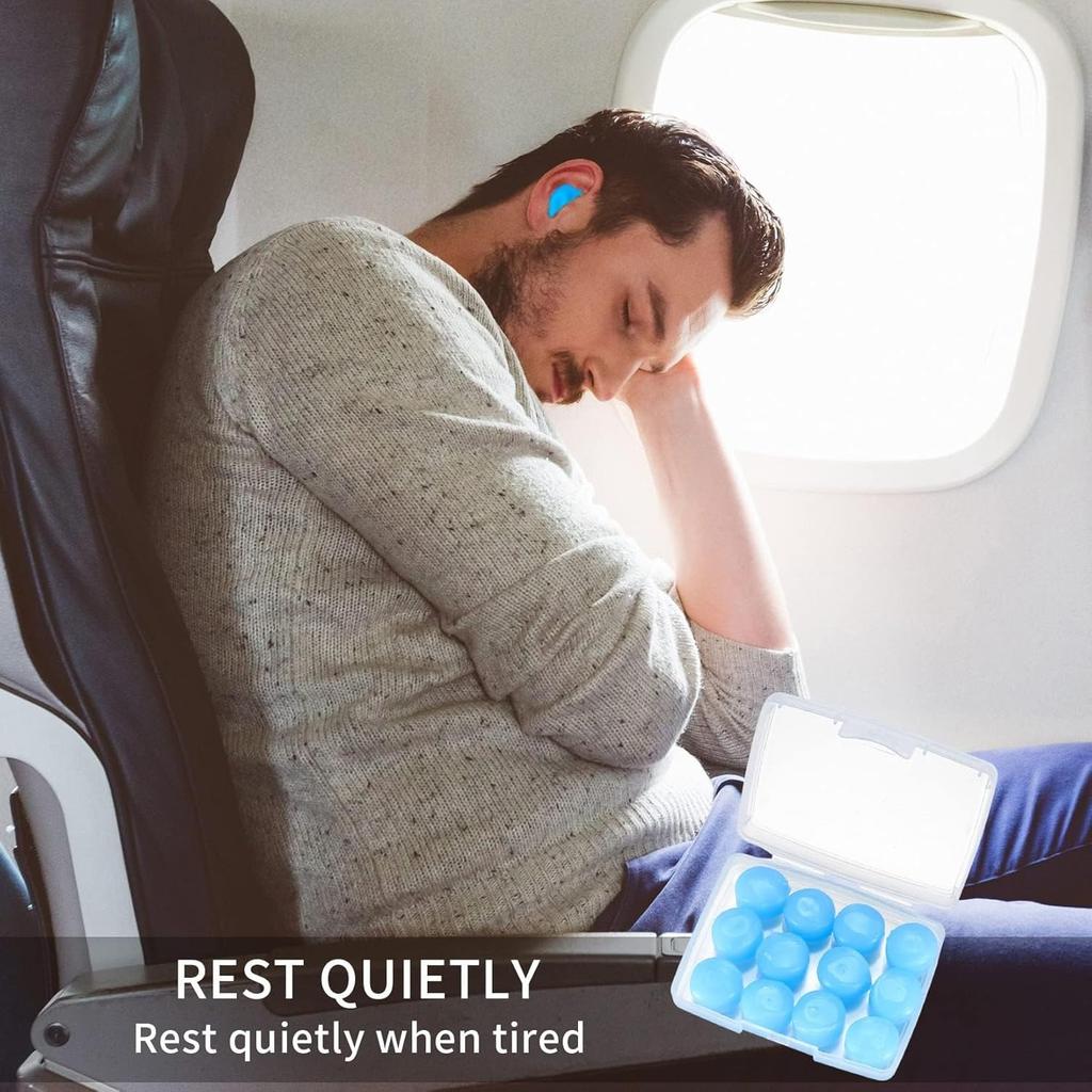 24 Pcs Silicone Ear Plugs for Sleeping, Soft Silicone Earplugs for Sleep, Noise Cancelling Reduction Earplugs for Swimming, Travel, Snoring, Concerts,