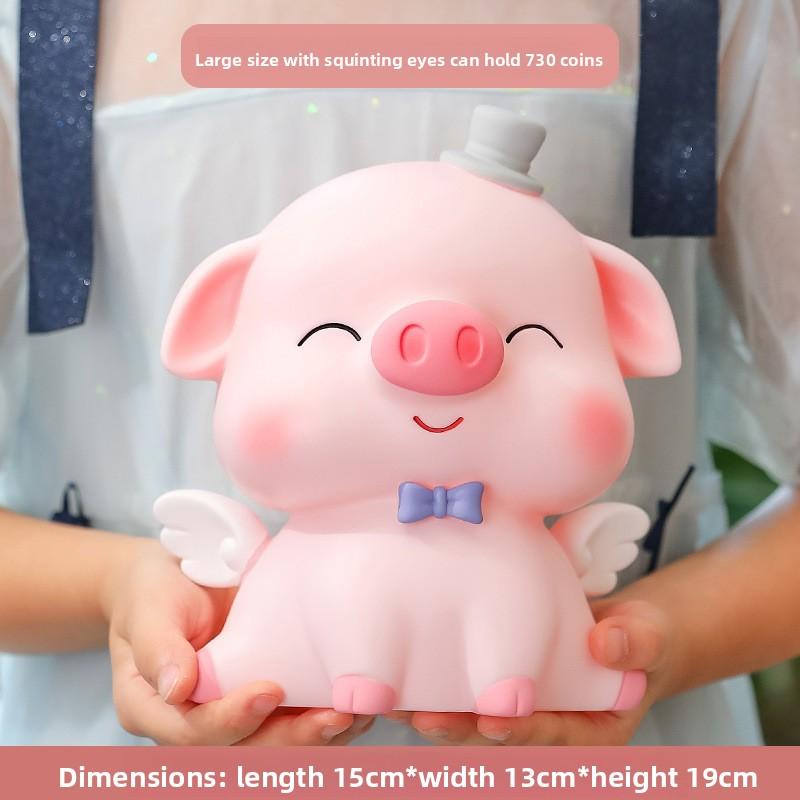 Cartoon Baby Pig Savings Jar with Rubberized Anti-drop Coating, Cute Pig Boi Piggy Bank, for Children's Festival