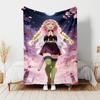 1 Stück Decke - Nezuko Demon Slayer Kanroji Mitsuri Druckdesign, Leichte Decke für Sofa, Bett - Weich & Warm, Geschenk für Alle Jahreszeiten