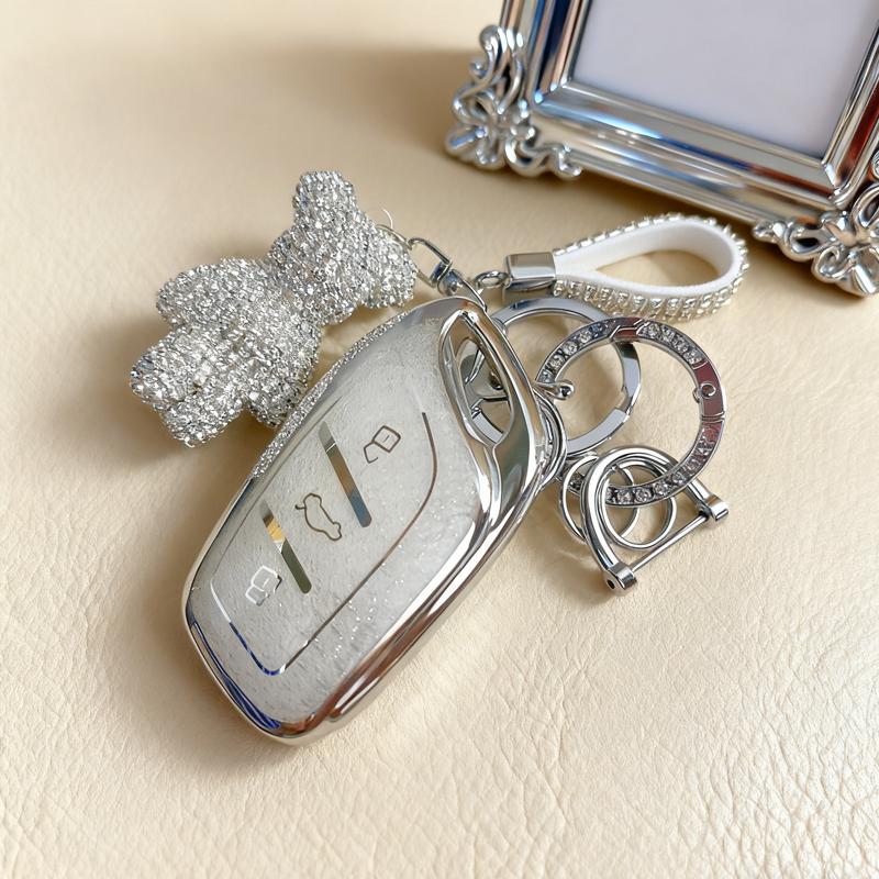 White Diamond Tpu For Mg Zs Hs 5 6 Ezs For Roewe Rx3 Rx5 Rx8 Erx5 I6 I5 Remote Car Key Case Cover Holder Keychain Accessories