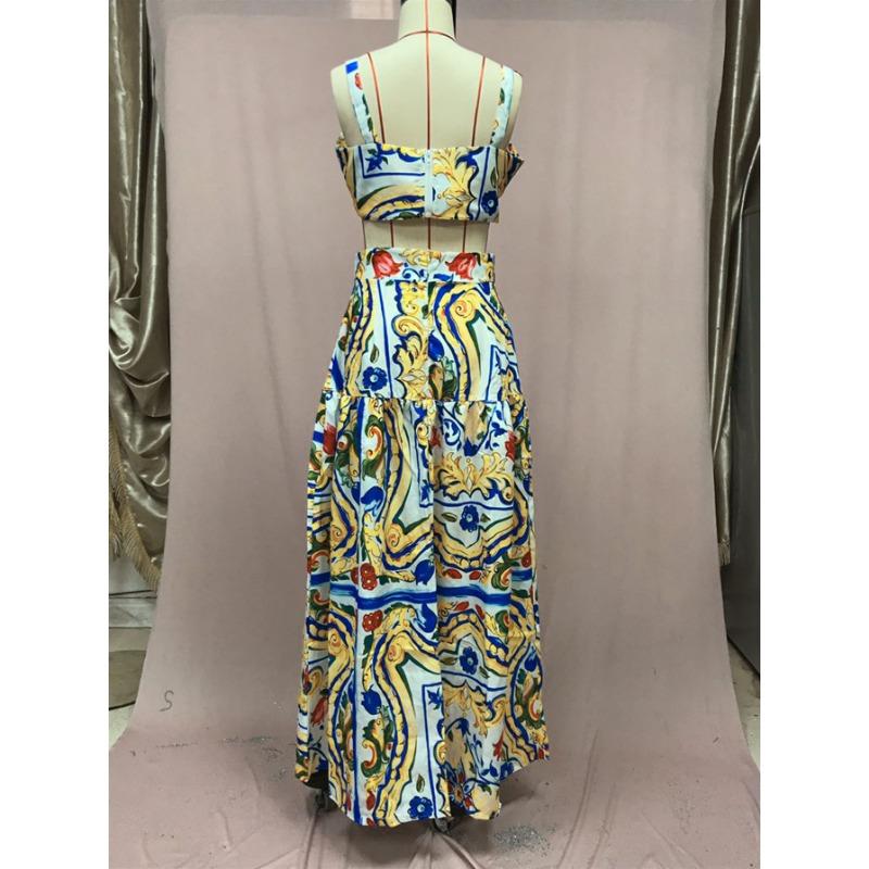 Women's Summer Temperament Halter Printed Casual Beach Dresses