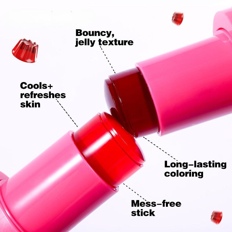 5 barev Jelly Blush Stick Balzám na rty Oční stíny 3 v 1 Víceúčelová matná tvářenka Moisturize Brighten Lip Gloss