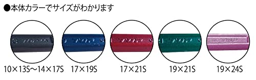 TOP Industrial (TOP) Short Ratchet Wrench, 14x17mm, Curved Slot, Black, RM-14x17S, Tsubame-Sanjo, Made In Japan