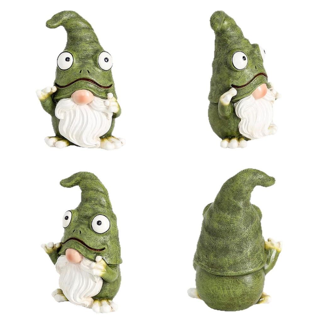 Resin Frog Gnome Figurine Office Desk Ornament Creative Home Decoration Event