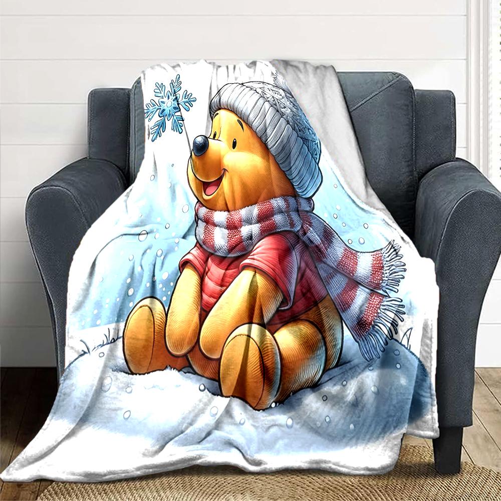 Winter Winnie Pooh Blanket Soft Throw Blanket For Home Bedroom Bed Sofa Travel Office Solid Christmas Blanket