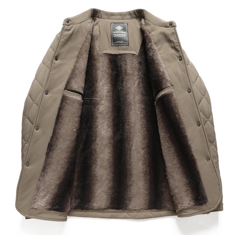 Men's Winter Warm Quilted Bomber Jackets Casual Lightweight Windproof Coat With Pockets Fleece Lined Work Jacket for Men Thick Thermal Cargo Jacket