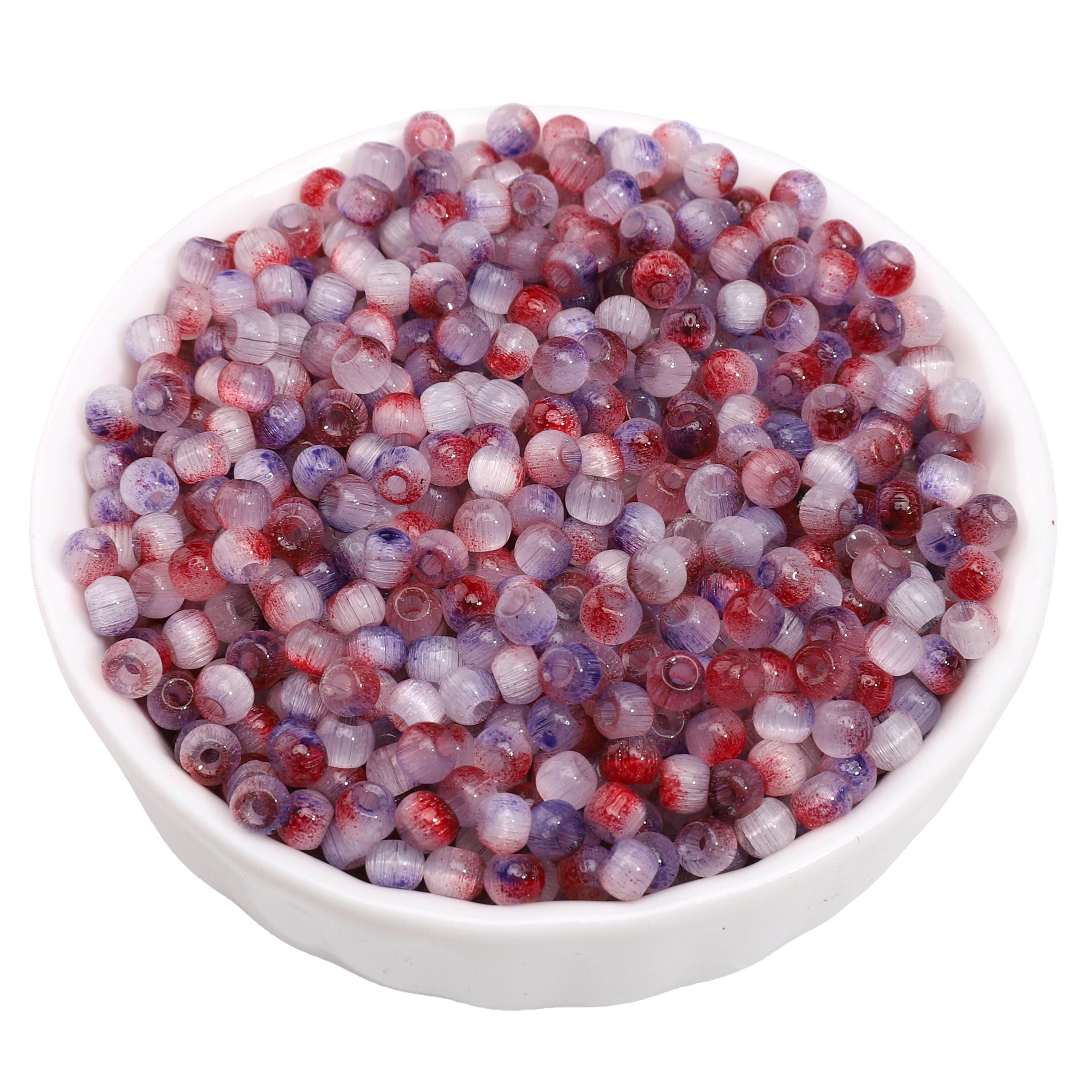 

150 шт. Отечественные высококачественные стеклянные бусины-бисер, разделительные бусины для изготовления ювелирных изделий, аксессуары 4mm 150pcs фиолетовый/красный