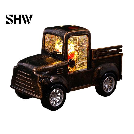 Vintage Christmas Decoration Retro Pickup Truck Night Light with Snow Lantern, Battery Decorative for Kids Operated LED Lamp Home Bedroom, Holiday