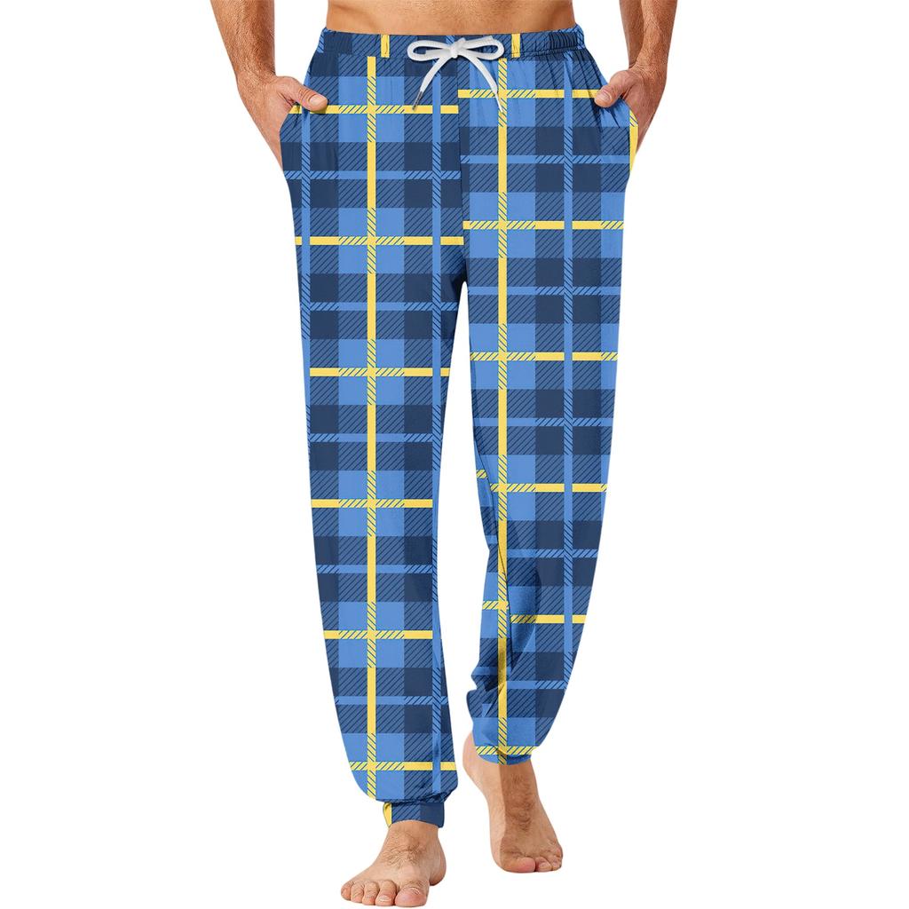 Men's Casual Sleep Pants with Pockets for Home Relaxation