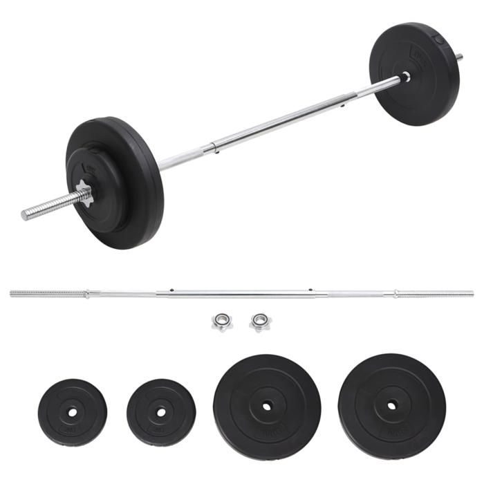 VidaXL Ensemble d'haltères avec plaques 30 kg, poids libre, ensemble d'haltères, ensemble de plaques de poids, plaque de 93585