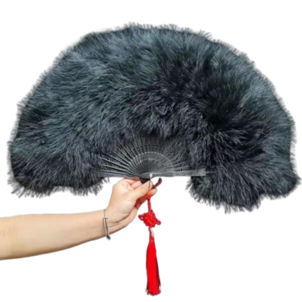 Chinese Handheld Feather Fan Colorful Show Dance Fan Art Fans Cosplay Props Fan  Home Decoration