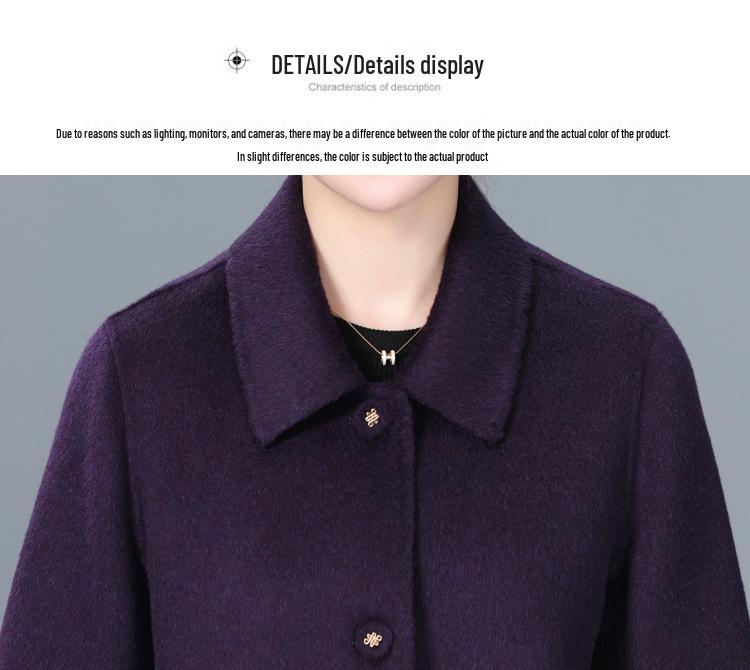 2025 New Double-Faced Wool Blend Short Coat for Women - Petite, High-End Autumn/Winter Style for Middle-Aged Mothers