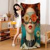 1pc Nordic Boho Fashion Glasses Woman With Flowers Beach Towel Bath Towels For Microfiber Quick Dry Sand Yoga Gym Pool