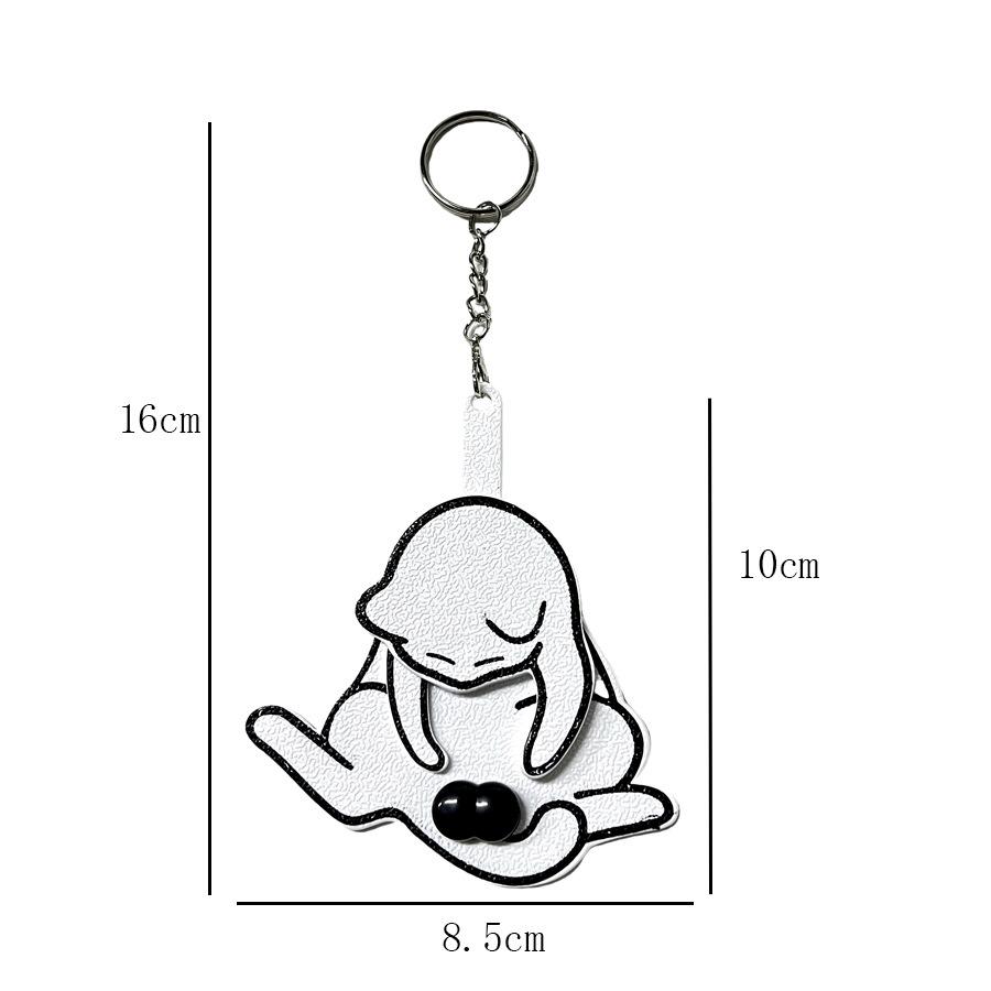 Creative Rotatable Cat Play Egg Keychain Pendant Prank Toy for Bags and Backpacks