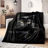 Black Cat Print Flannel Blanket Soft Warm Throw for Couch Sofa Office Bed Camping Traveling Cozy Nap Blanket