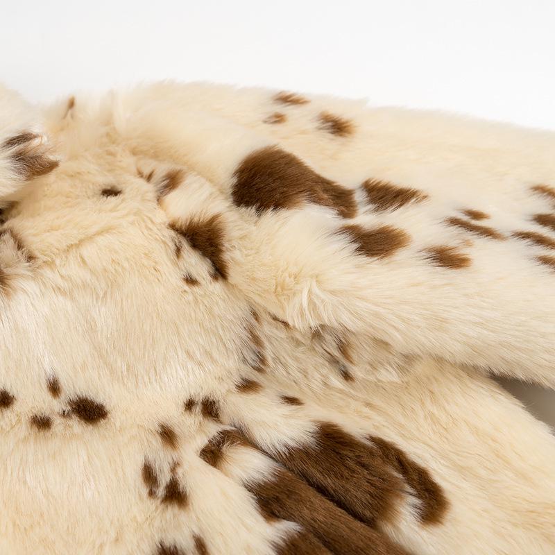 European & American Women's Autumn/Winter Leopard Fur Coat - New Fashion, Fluffy & Simple Design
