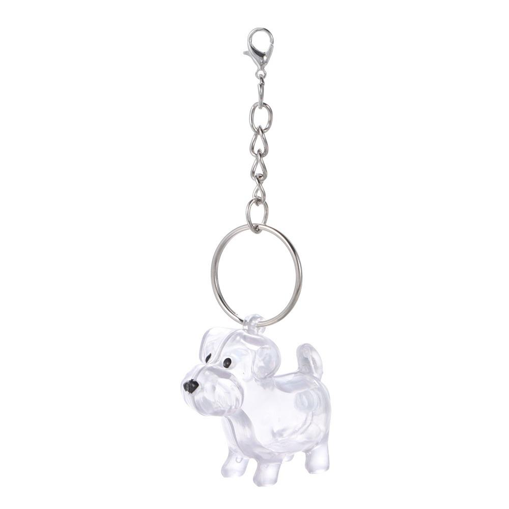 Creative Keychain Dog Shape Keychain Transparent Container Fur Storage Capsule Handmade Design DIY Accessories