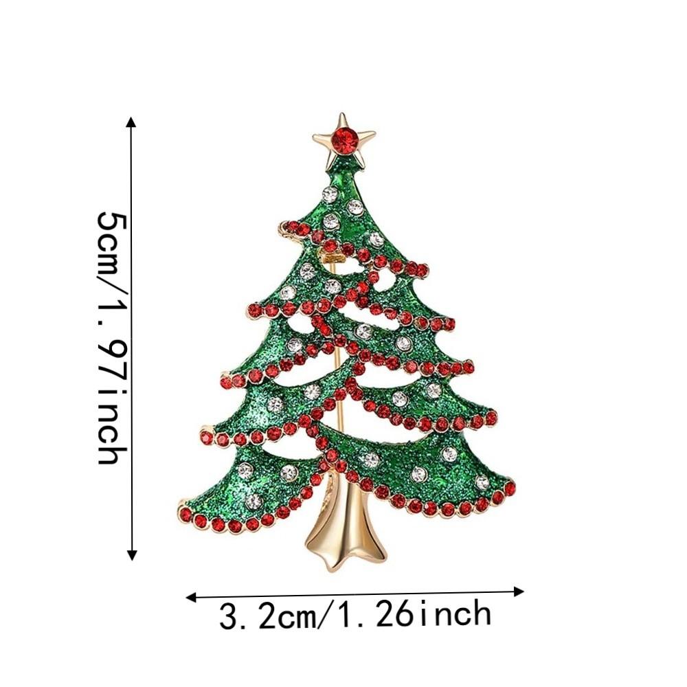 Zinc Zinc Alloy Christmas Tree Brooch Shiny Xmas Holiday Jewelry Festive Lapel Pin Xmas Gifts